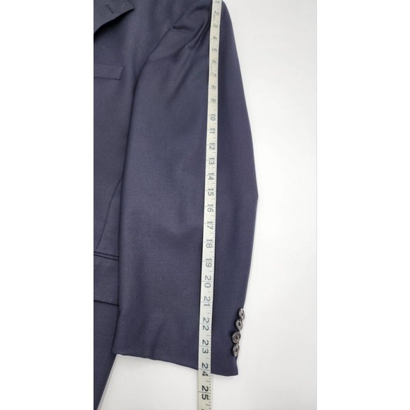 COACH 2 Button Jacket Sport Coat Navy Blue Mens Size 44R Wool Authentic USA Made - Picture 13 of 13